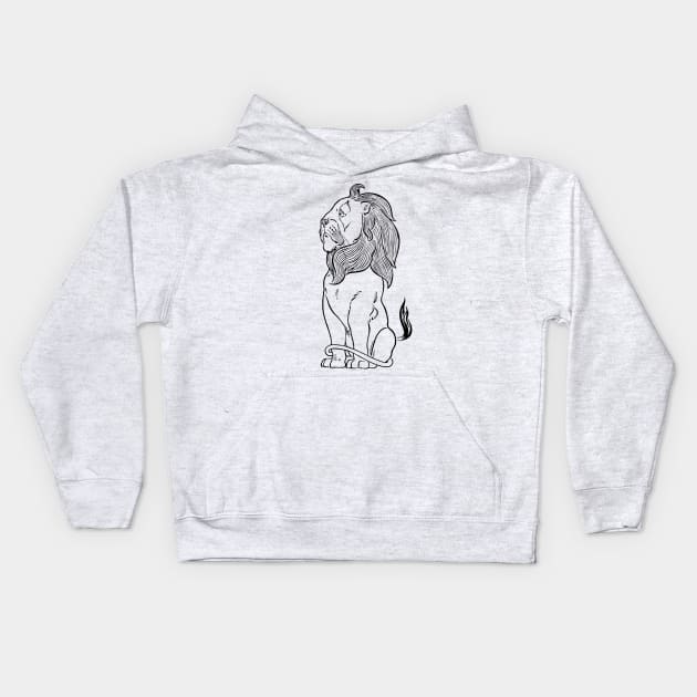 Vintage Lion from the Wizard of Oz Kids Hoodie by MasterpieceCafe